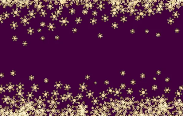 Winter, snowflakes, background, gold, New Year, Christmas, golden, gold
