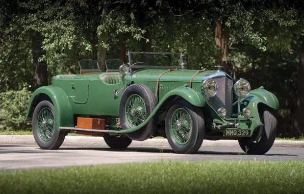 Green, Retro, British Car, 1931 Bentley 4 14