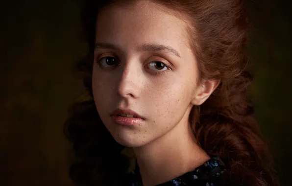 Girl, freckles, Max Fawn, Anya Karamova