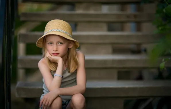 Picture portrait, girl, hat