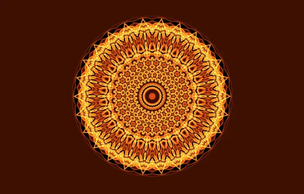 Light, circles, the dark background, mandala