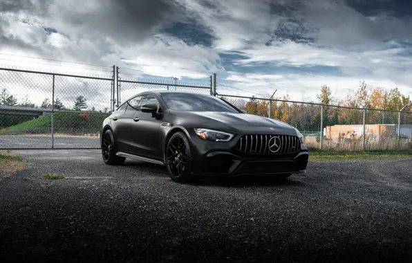 Mercedes, Clouds, Sky, Black, AMG GT, 63S, 4 Door