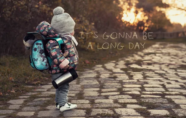 Road, children, stones