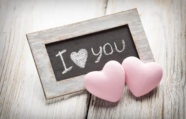 Hearts, Board, love, i love you, pink, romantic, hearts, Mel