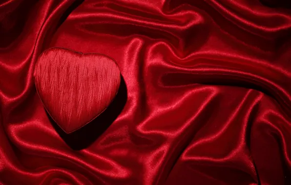 Heart, silk, candy, red, love, heart, romantic, silk