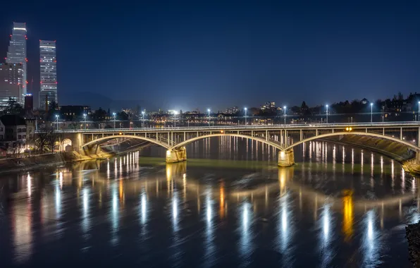 Bridge, river, Switzerland, Basel