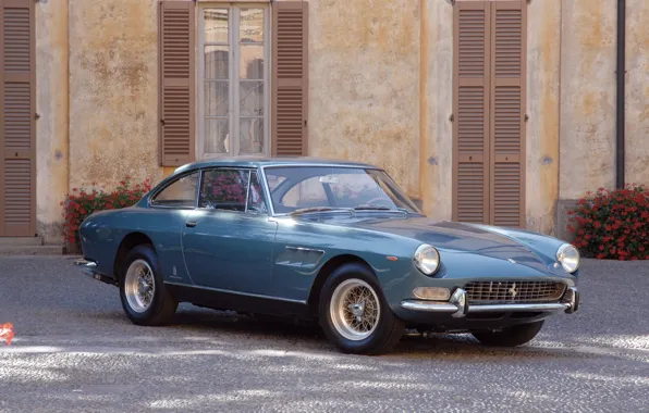 Blue, Retro, Pavers, Ferrari, 330