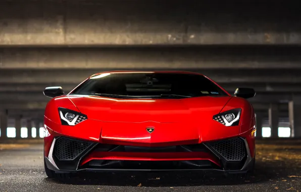 Picture Lamborghini, Night, Aventador, RED, VAG, Sight