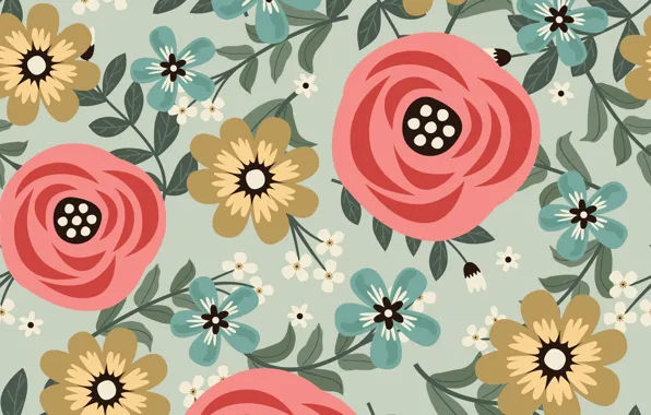 Picture flowers, background, texture, decor