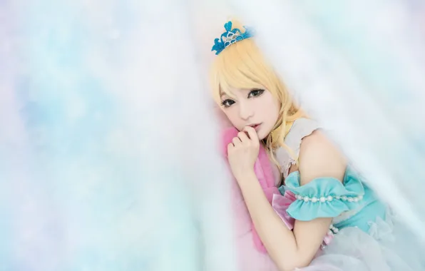 Picture crown, dress, costume, image, Asian, light background, Princess, cutie