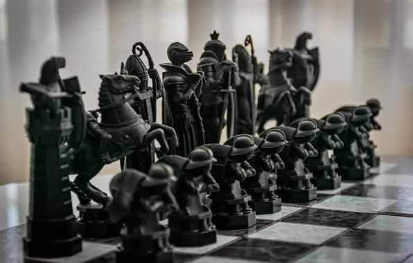 Horses, men, army, chess, warriors, riders, the Templars, knights