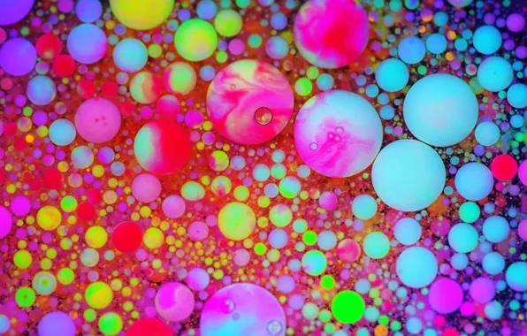 Picture balls, macro, paint, fluorescence
