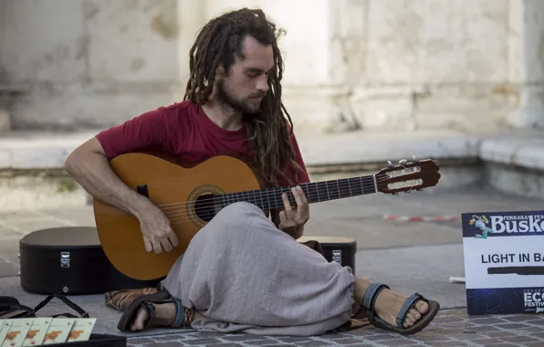 Picture music, street, guitar, musician