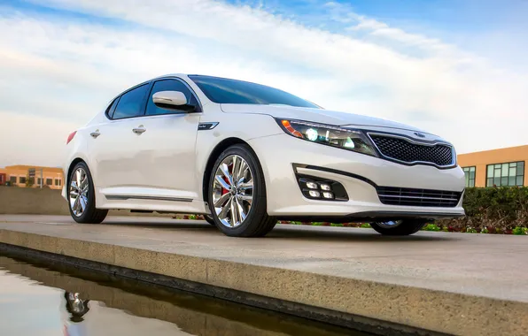 Picture car, white, KIA, wallpapers, Optima, SX Limited