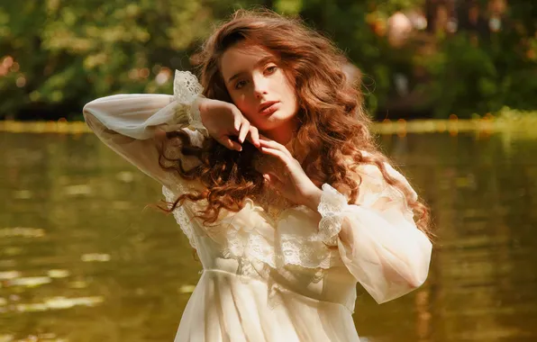 Nature, river, red, curly, Marie Dashkova