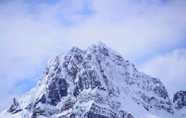 The sky, clouds, snow, snowy mountain