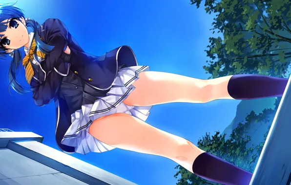 The sky, girl, the sun, form, game, Ushinawareta Mirai wo Motomete