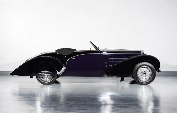 Bugatti, side view, retro cars, Cabriolet, 1939, Type 57C, Bugatti Type 57C, Aravis