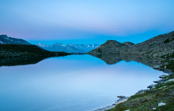 Mountains, lake, Swiss Alps, The Swiss Alps, Lake Luter