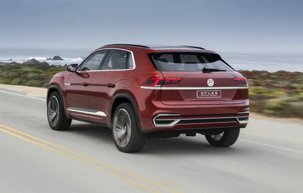 Picture coast, Volkswagen, back, 2018, SUV, Atlas Cross Sport Concept