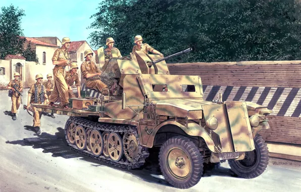 Street, figure, art, camouflage, coloring, uniforms, German, WW2