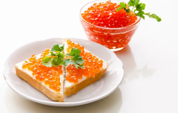 Picture food, bread, red, sandwich, caviar, toast