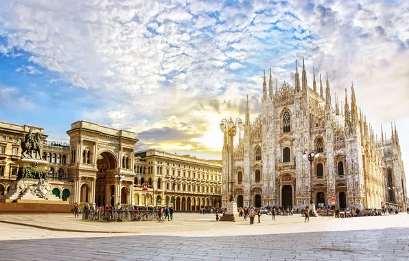 Old, milan, medieval, marble, monument, landmark, milano, lombardy