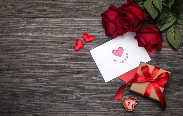 Love, flowers, gift, heart, roses, red, love, romantic