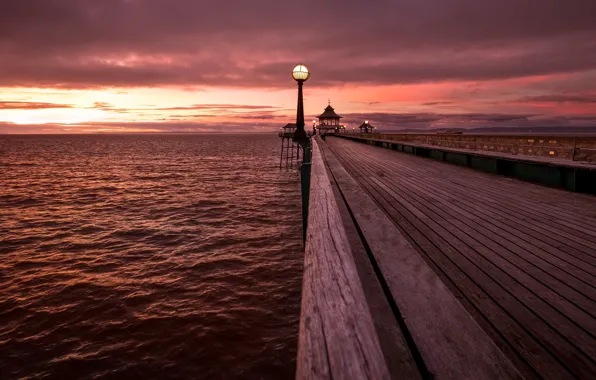The sky, sunset, Clevedon Pier