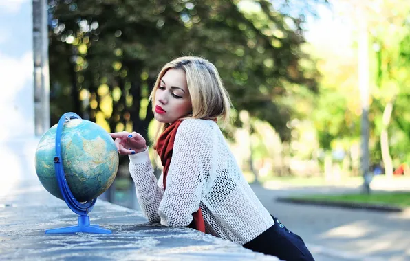 Girl, photographer, girl, globe, photography, photographer, Elena Umrihina