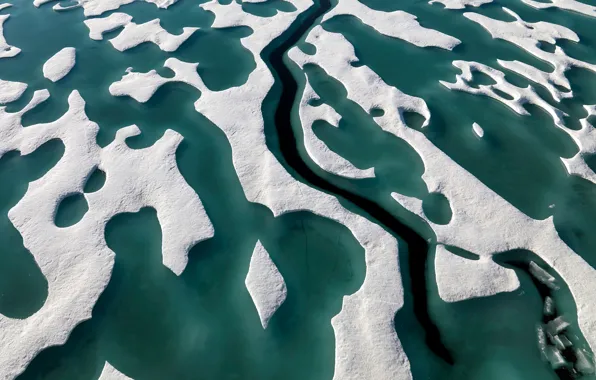 Picture ice, snow, Canada, Nunavut, the island of Ellesmere