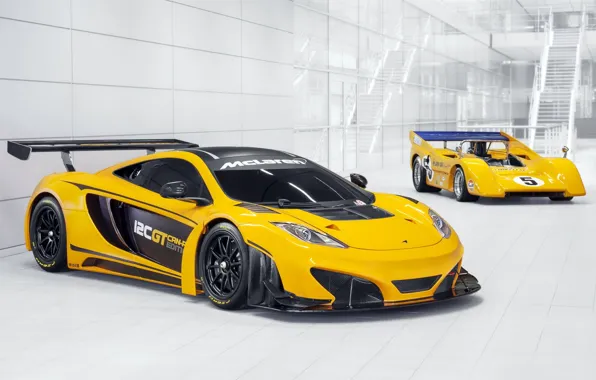 Picture background, McLaren, 1970, the front, racing cars, 12C, Can-Am Edition, McLaren M8D