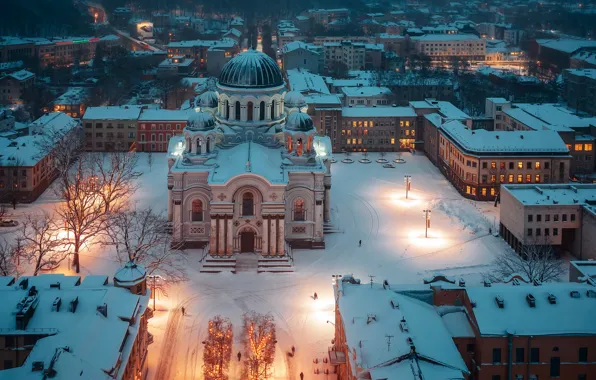 Night, Lithuania, Kaunas