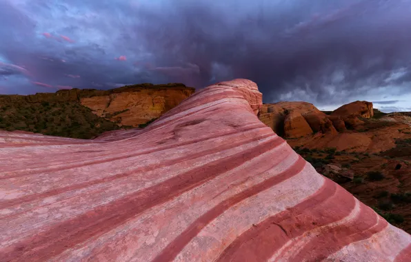 The sky, clouds, nature, strip, stones, perspective, USA, America