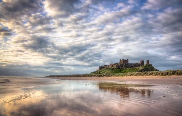 Picture landscape, Bamburgh Castle, Northumberland