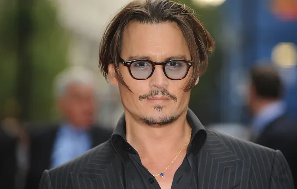 Johnny Depp, portrait, glasses, Johnny Depp, actor
