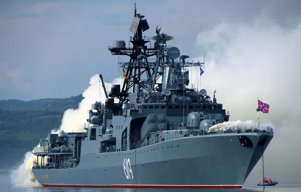 Picture exercises, large anti-submarine ship, Admiral Tributs, проект1155