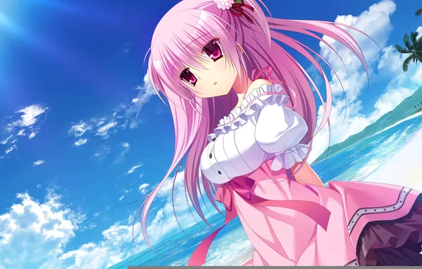Sea, beach, girl, art, Innocent Girl, Nanaca Mai, midou host