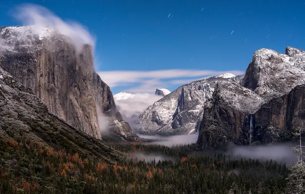 Yosemite National Park, The Captain, Unfolding, Cathedral Peaks