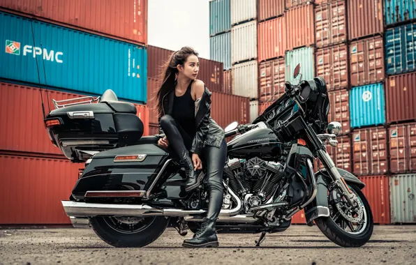 Picture summer, girl, face, style, bike, Asian