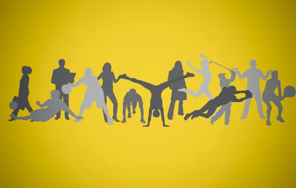 Background, sport, people, silhouette