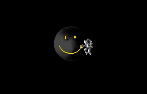 Picture The moon, smiley, spray, astronaut