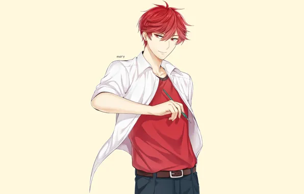 Anime, art, guy, The gekka Shoujo Nozaki-kun, Nozaki is the author of shojo manga, Mikoshiba …