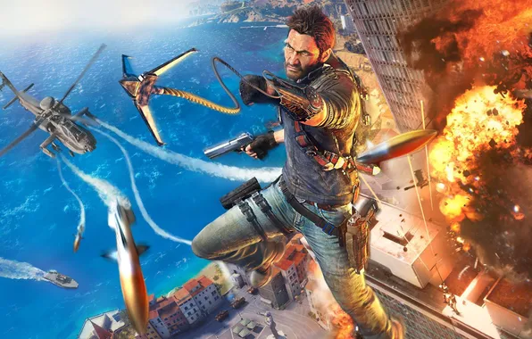 Picture Square Enix, Rico, Just Cause 3, Avalanche Studios, Hook