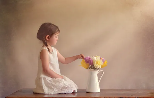 Picture flowers, mood, girl