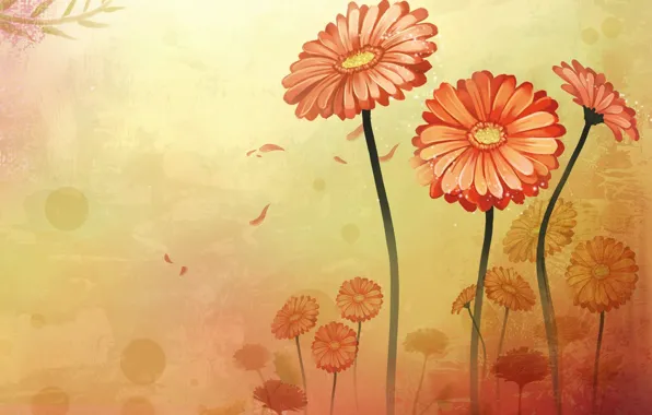 Picture flowers, gerbera, swing