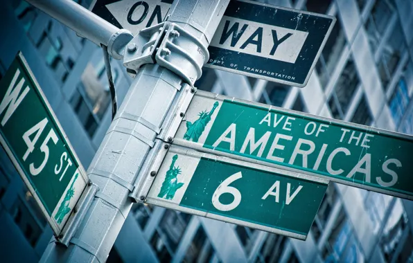 Picture city, arrows, street, home, arrow, signs, index, the statue of liberty