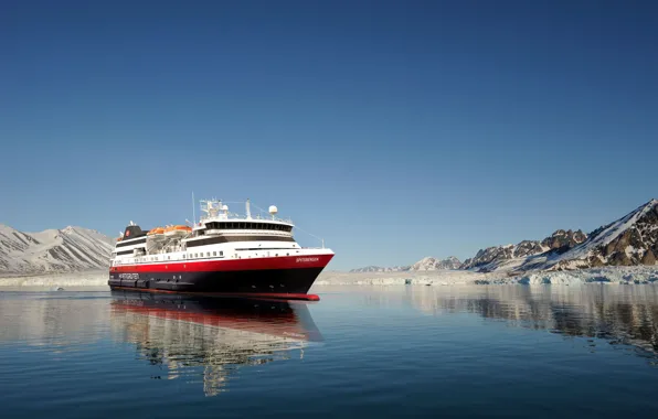 Winter, The ocean, Sea, Liner, Ice, The ship, Arctic, Passenger ship