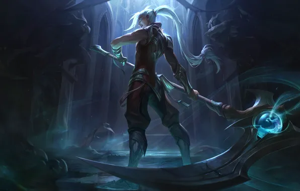 Picture the game, fantasy, art, location, Riot Games, Jean Go, Soulhunter Kayn Splash Art