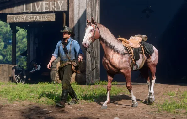 Horse, hat, the bandits, Rockstar, Red Dead Redemption 2, Knysna